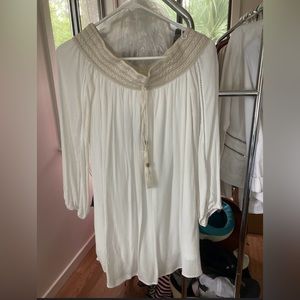 Guess Off-the-shoulder White Mini Dress